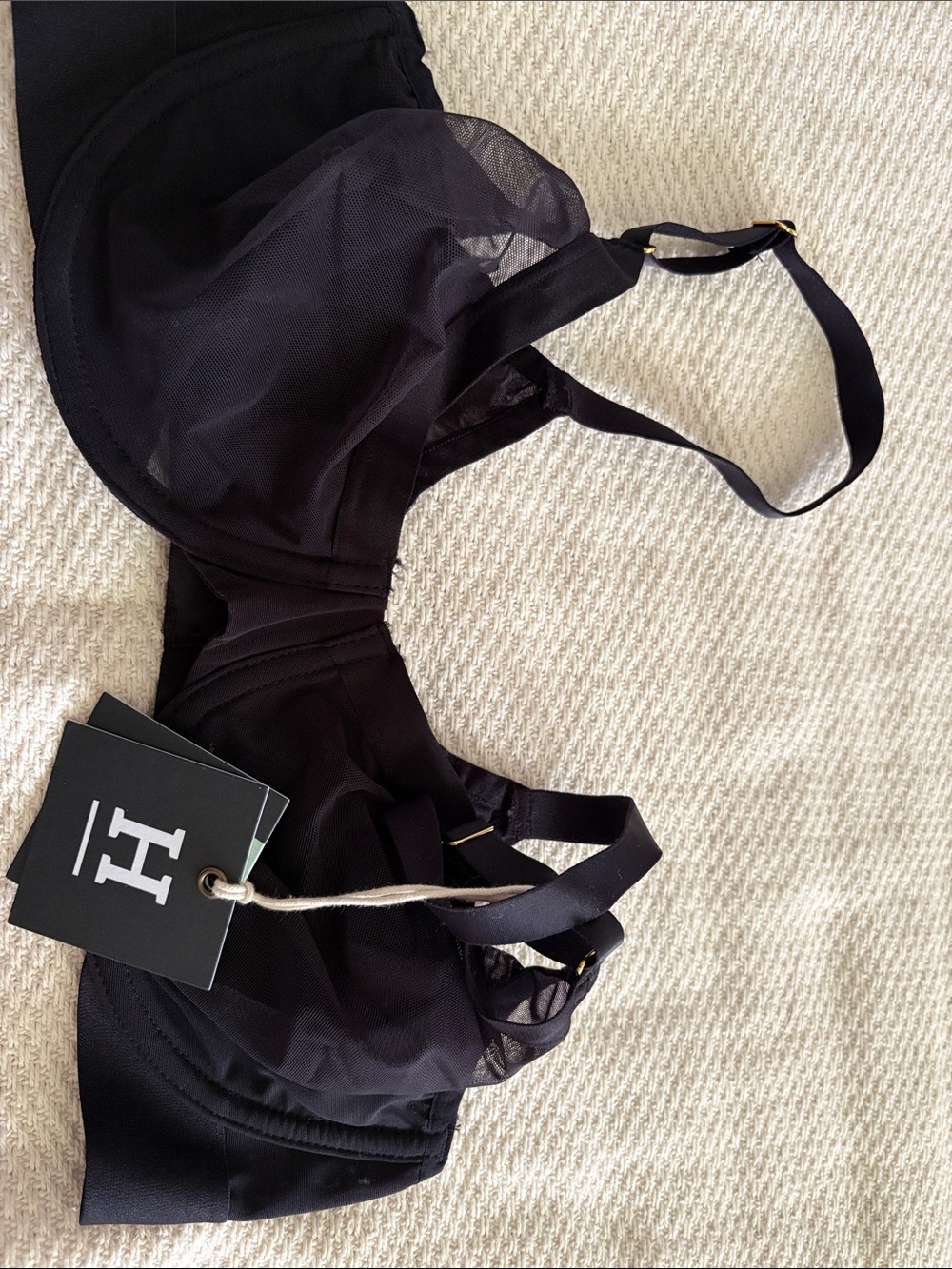 HARPER WILDE Frenchie Black Sheer Mesh Underwire Bra
